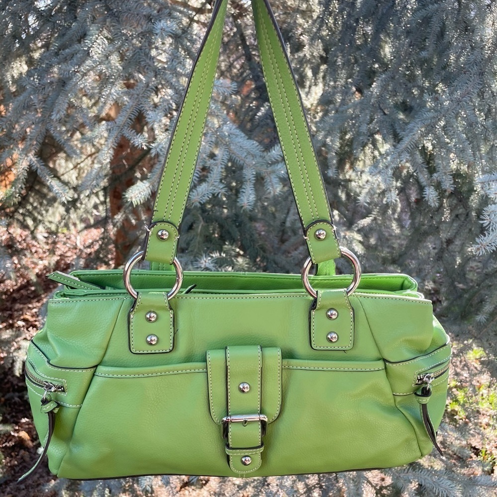 Beautiful Spring Green Multiple Pocket Satchel / … - image 1